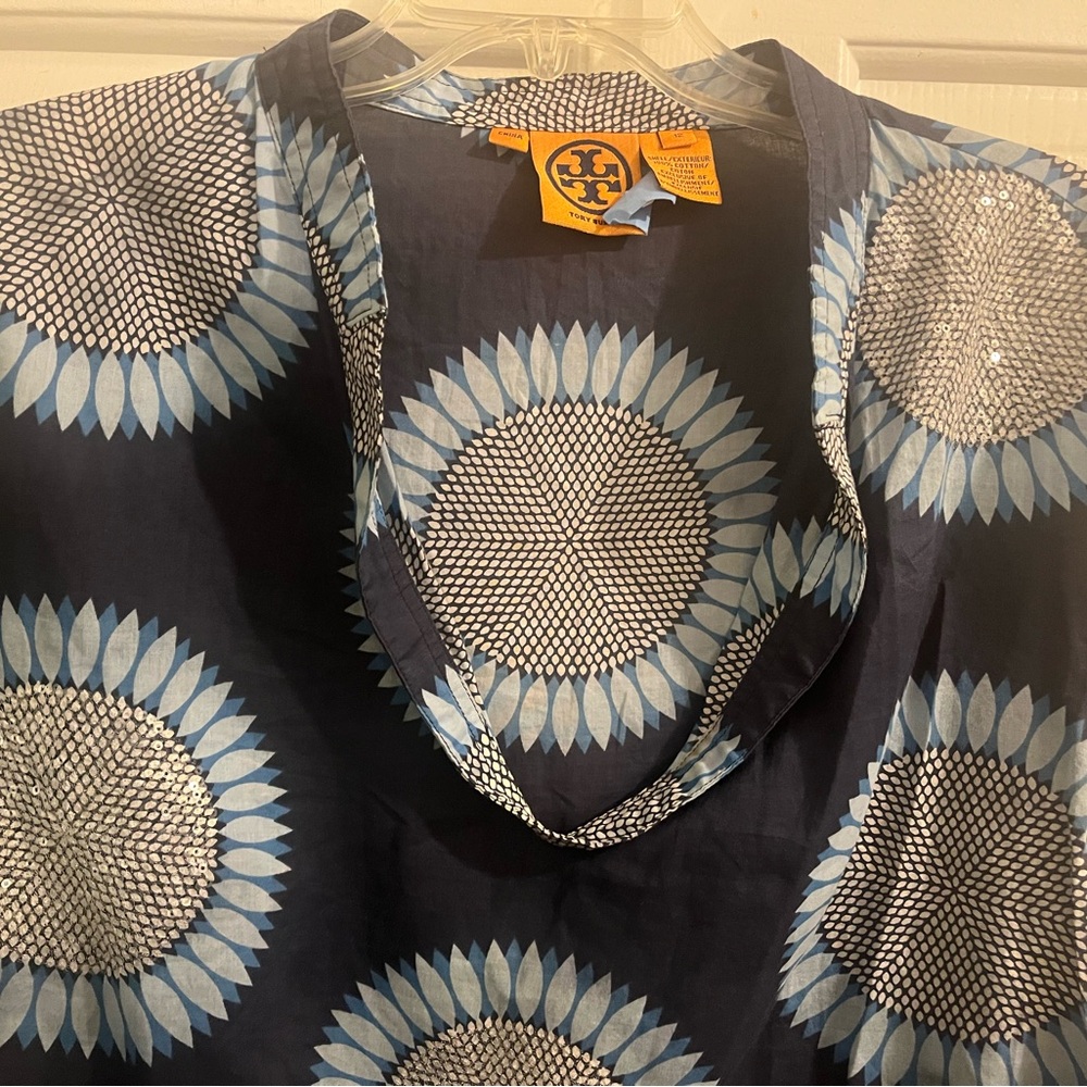 Tory Burch Navy and White Women's Tunic